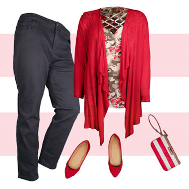Shirt, pants, purse, and flats