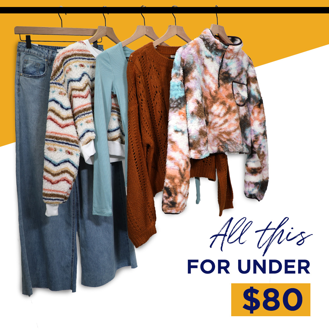 Sweaters and a pair of jeans