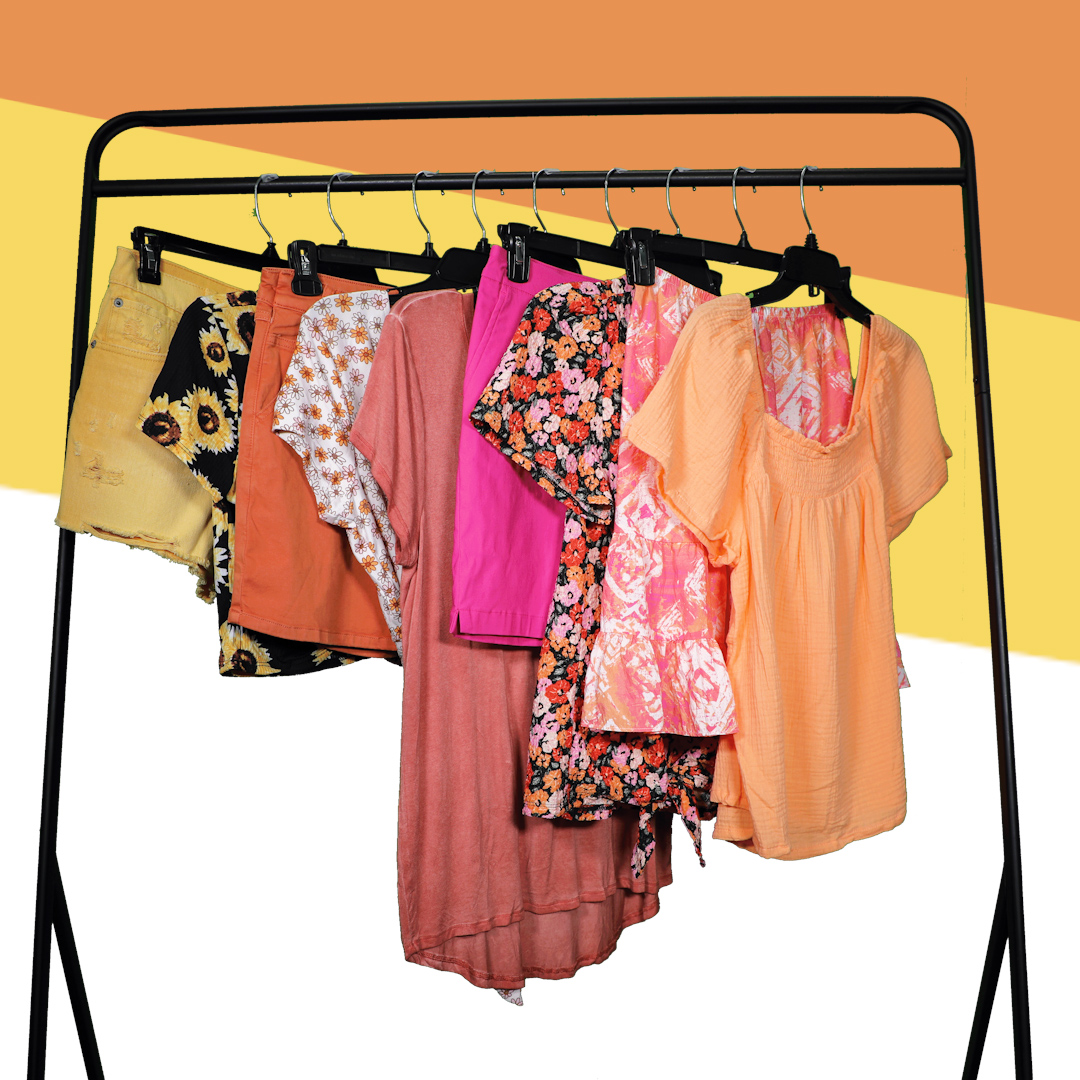 Womens clothes on clothing rack